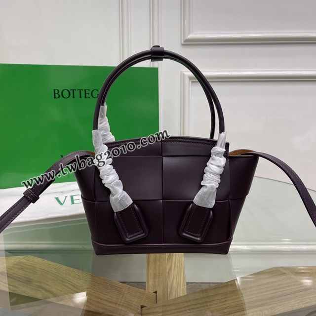 Bottega veneta高端女包 KF008 寶緹嘉新款Arco29 黑加紫 BV經典款mini平紋皮編織女手提包  gxz1124